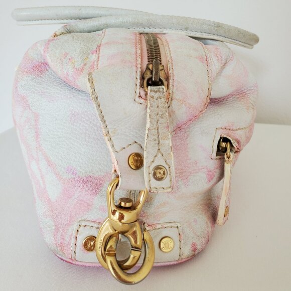 Celine leather purse hobo top handle handbag pink white orange yellow ivory nino - Picture 9 of 16
